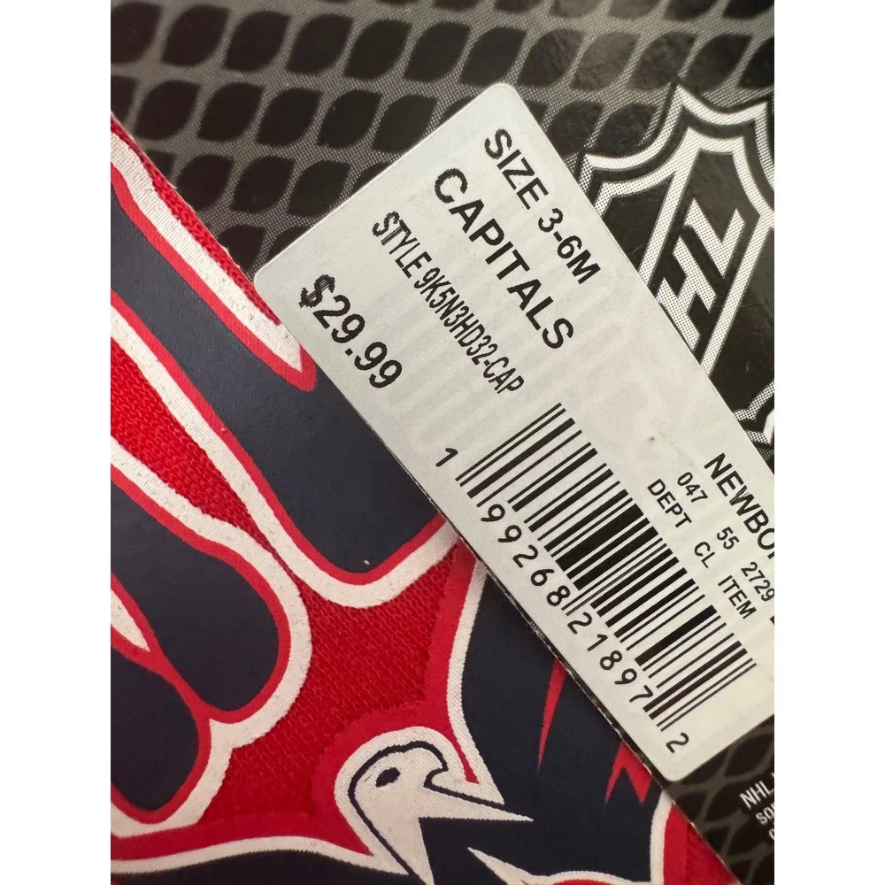 NHL Washington Capitals Infant Girl 3 Piece Bodysuit Set Red Navy White 3-6M New